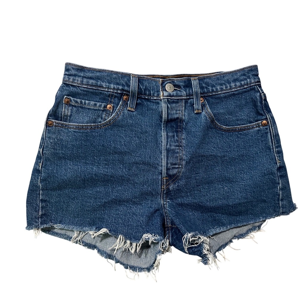Levis Women's 501 Cut off Frayed Hem Button Fly Jean Short Size 28